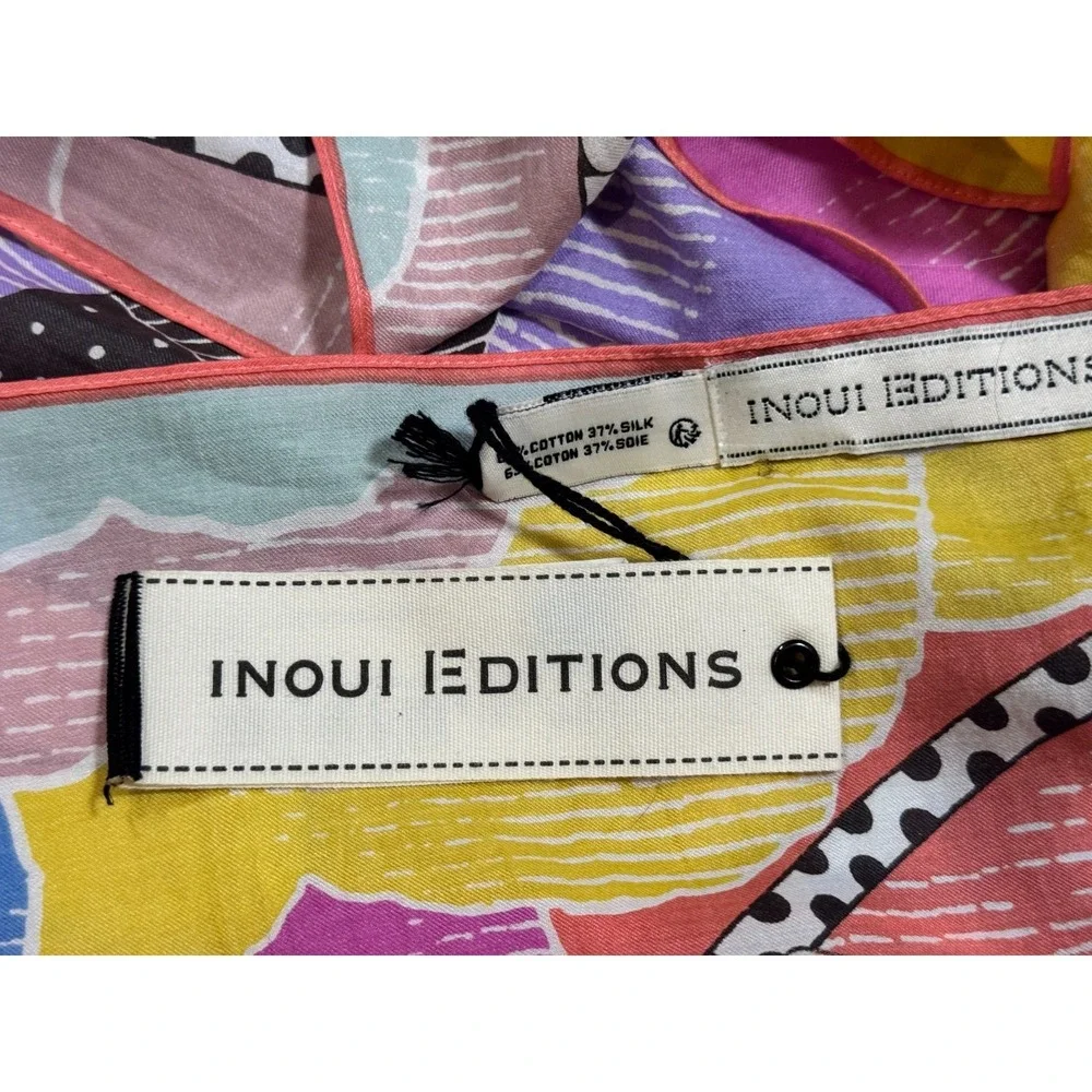 Inoui Editions Square 100 Yoga Multicolor Cotton Silk Whimsical Soft‎ Breathable